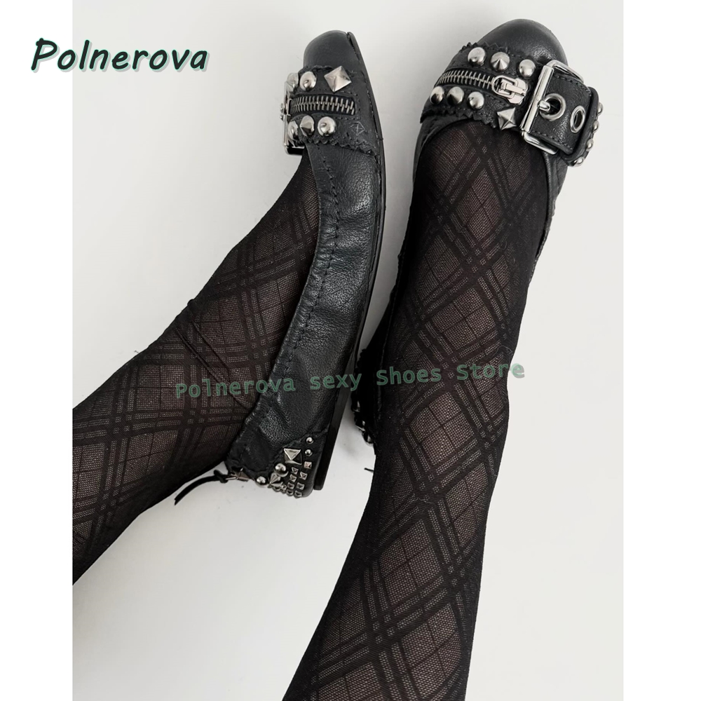 Women'S Shoes - Klinknagelriemgesp Mary Jane schoenen spitse neus