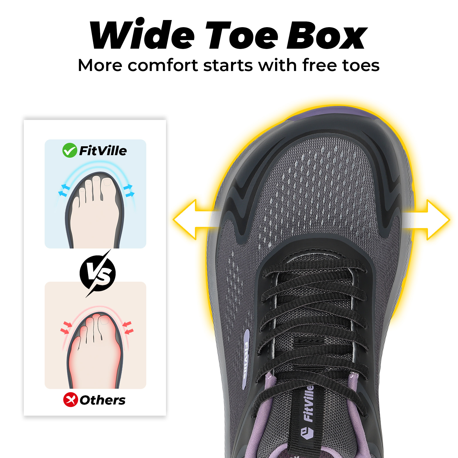 Fitville Dames Sportschoenen,  - Wide Toe Box Running Sneakers recensie en prijs