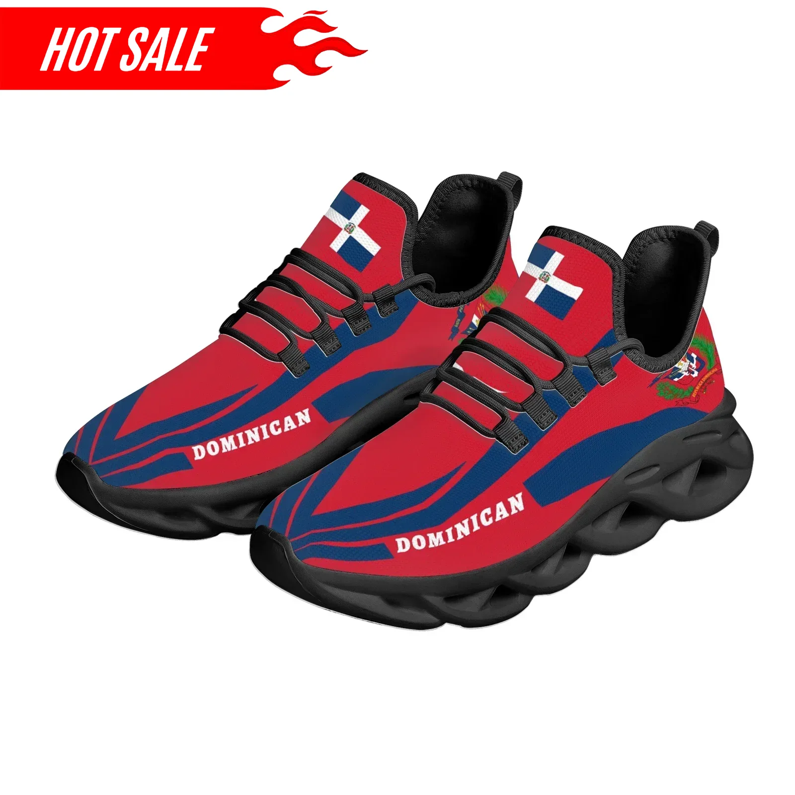 Hot Dominicaanse vlag nationaa - Knit Fabric Lace Up Sneakers recensie en prijs