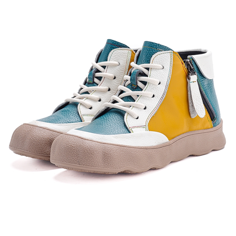 Echt leren dames enkellaarzen  - Sneakers recensie en prijs