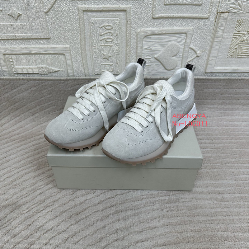 2025 Witte Gebreide Suede Plat - Knit Fabric Lace Up Sneakers recensie en prijs